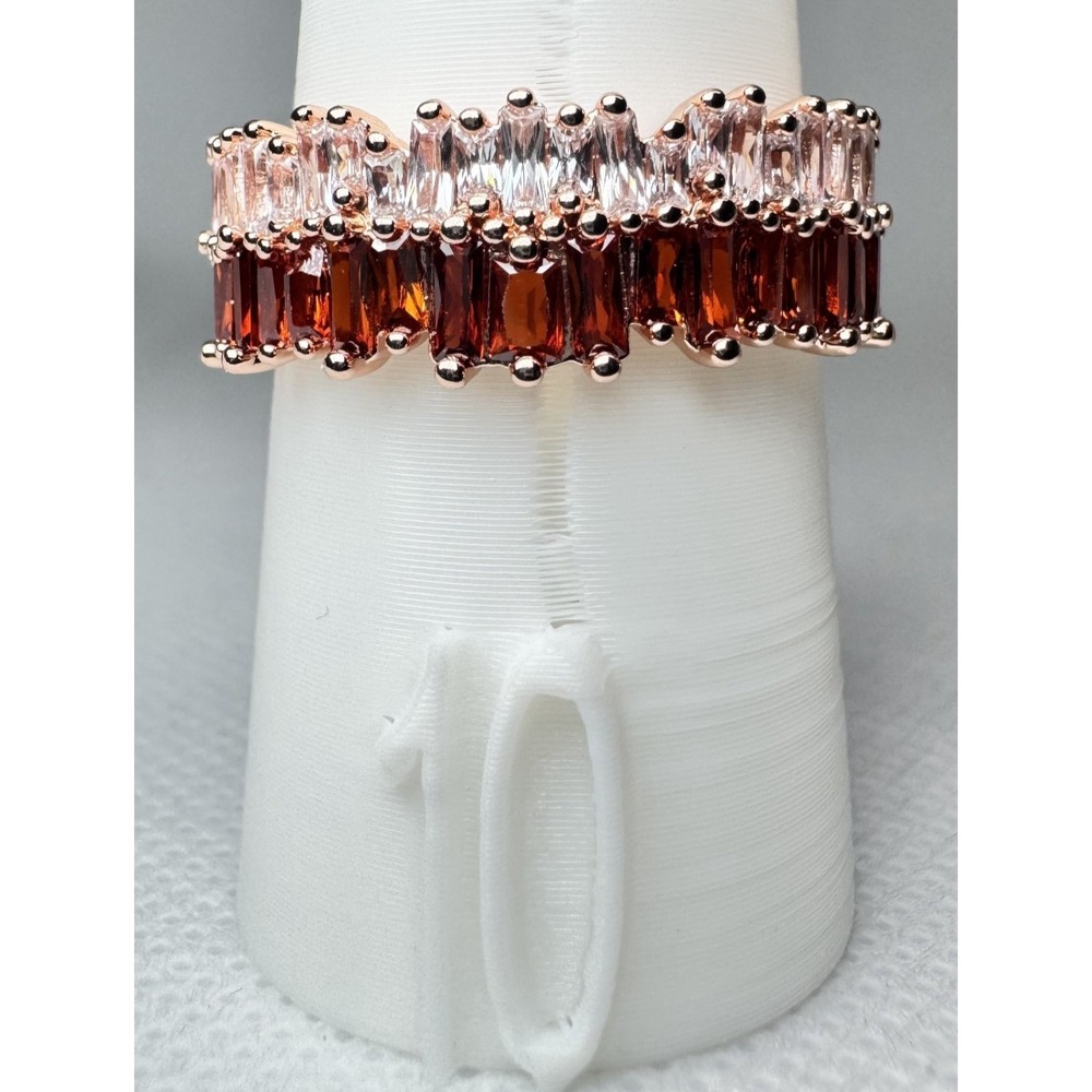 Size 10 Bomb Party January Ring - RG90261 Cascading Embers - Rose Gold Plated